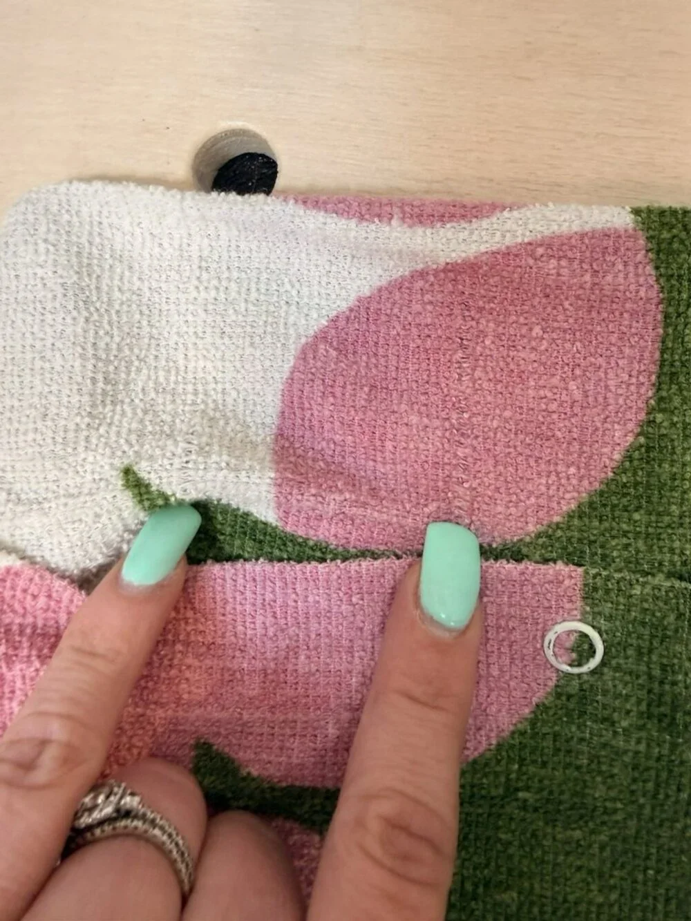 2 Vintage 70s Mod Terry Cloth Pillow Covers Pink Green Floral Retro Upcycled 28” - Picture 12 of 16